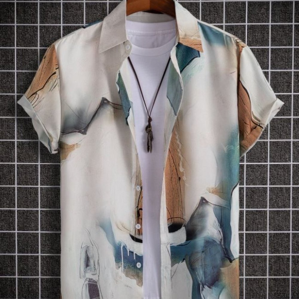 ROMWE Prep Men Graphic Print Shirt Without Tee